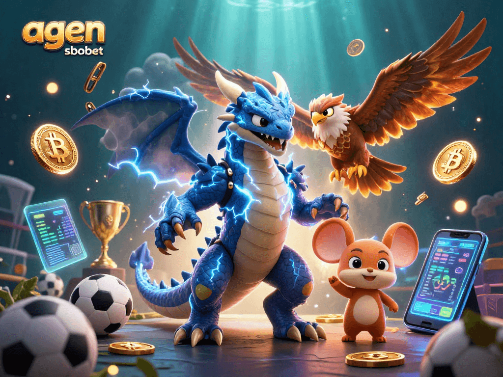 Engage with the dynamic world of agen sbobet sports betting featuring vibrant 3D characters.