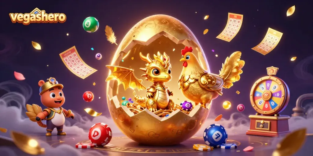 Experience vegashero's vibrant casino adventure with a golden dragon and dynamic gaming elements.
